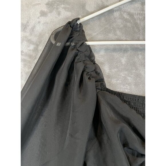 Windsor Dress Small Black Smocked Back Long Sleeve Knee Length NWT - Picture 7 of 16